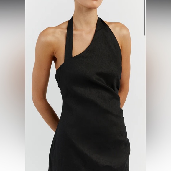 Dissh Black Asym Linen Midi Dress - Picture 4 of 5